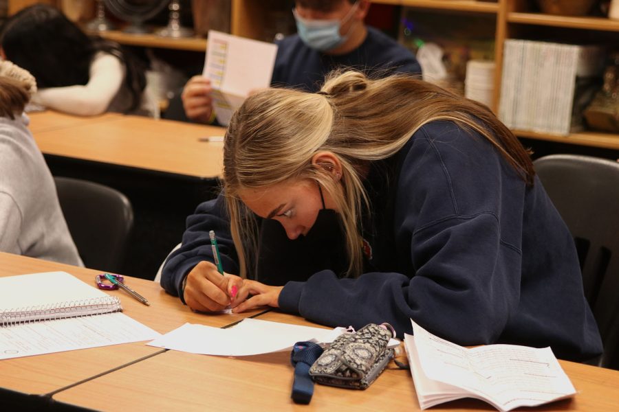To finish off the day, junior Eleanor Anderson writes an anonymous question for Hileman to answer.
