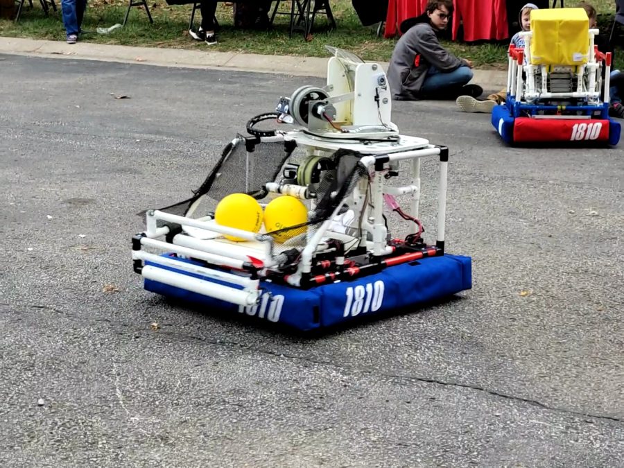 The team brough two robots to the event, Bones from their 2020 and 2021 seasons, and Atlas from the 2019 season, for people in the community to drive while learning about the team Saturday, Oct. 23