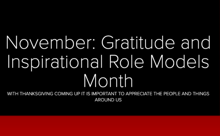 Teacher and students celebrates National Gratitude and Inspirational Role Models Month