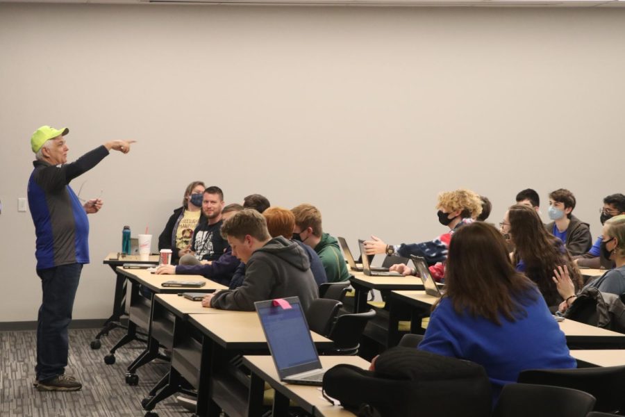 While they are watching the pre-show events and interviews of the live stream, lead mentor Gary Hannah leads the robotics members on making predictions on which event they will have to prepare for.