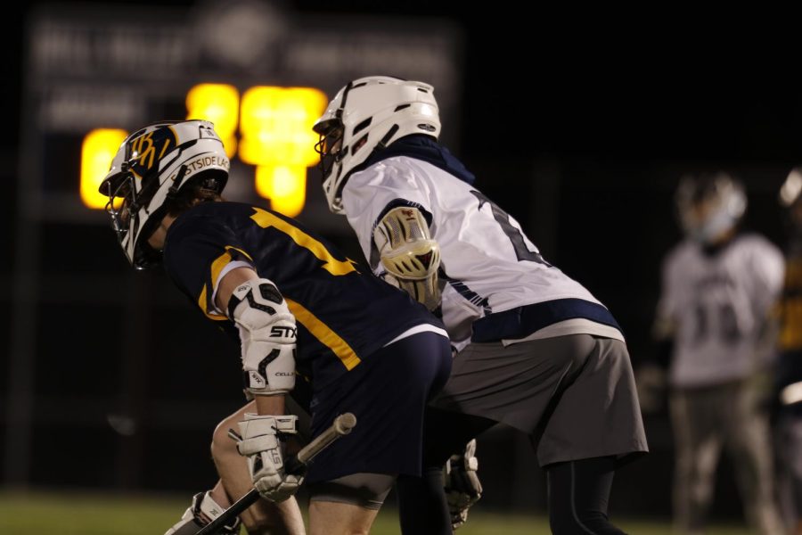 Getting ready to run, senior Salvatore Vita ready's himself to join the face off on Wednesday, Mar. 9th  