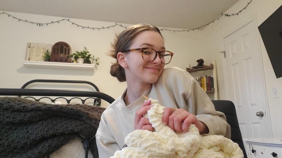 Grace Cormany finds anxiety relief from knitting
