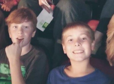 At their first Imagine Dragons concert with one another, Evans and Chesser pose for a picture in the audience.