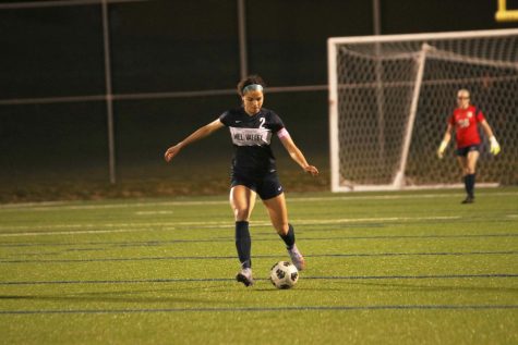 With the area being wide open, junior Olivia Page strategies what her next offensive move will be Tuesday, April 26.