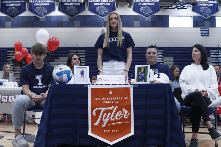 Senior Brylee Peterson signs to play volleyball at the University of Texas at Tyler.