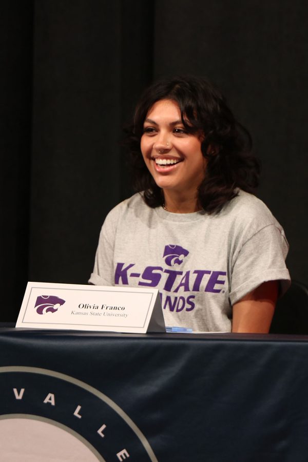 Senior Olivia Franco signs to attend Kansas State University for band.