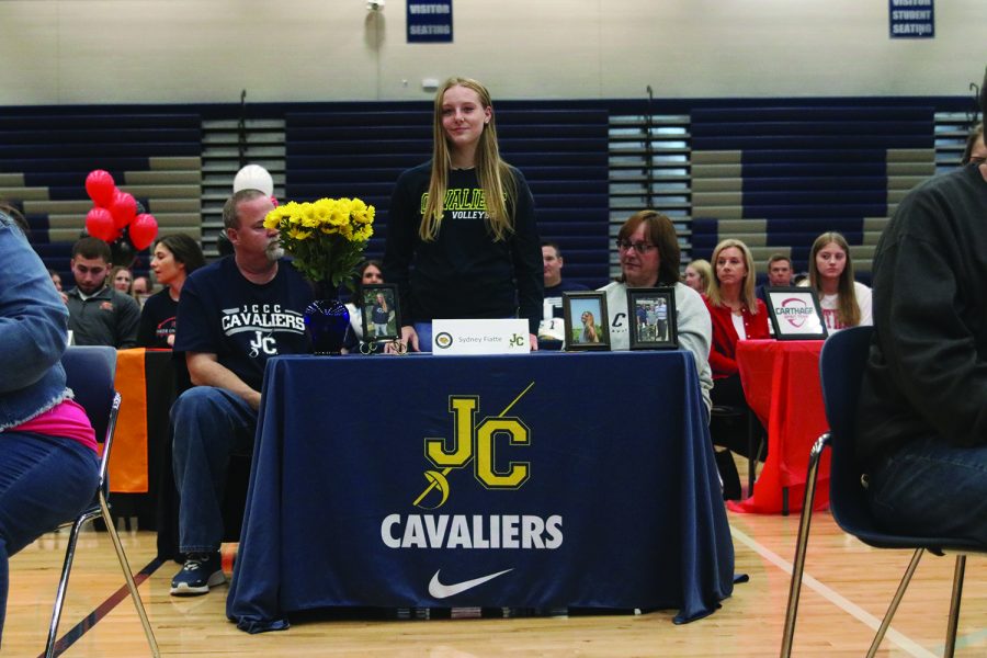 Senior Sydney Fiatte signs to play volleyball at Johnson County Community College.
