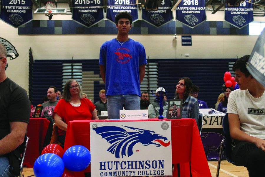 Senior Adrian Dimond signs to attend Hutchinson Community College for track and field.
