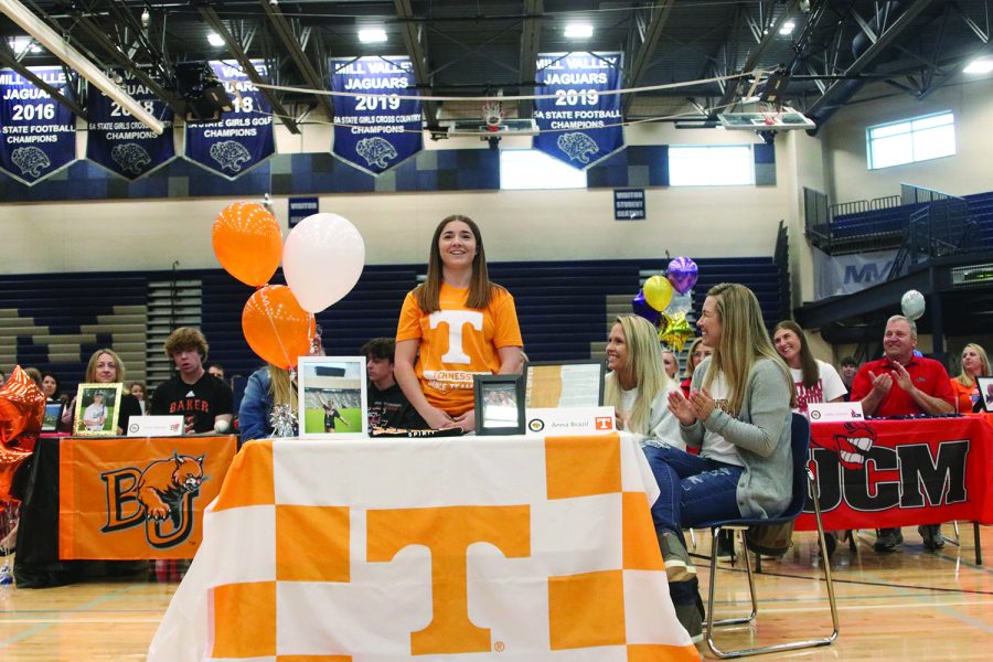 Senior Anna Brazil signs to dance at the University of Tennessee.

