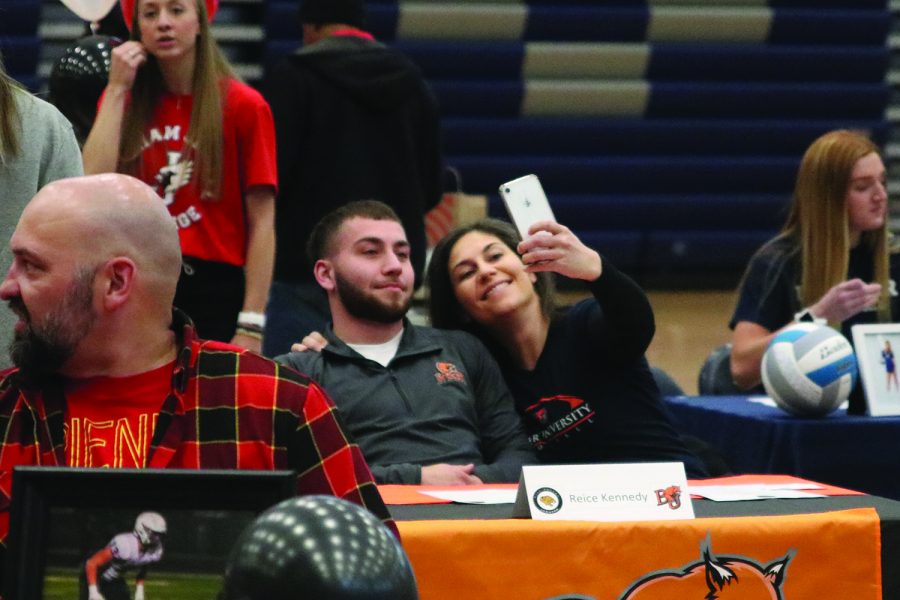 Senior Reice Kennedy takes a selfie with his mom. 