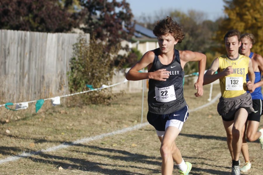 Step by step, freshman Jordan Schierbaum continues the race strong. 