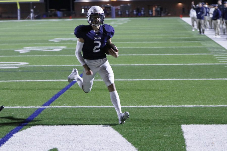 Freshman Blake Jay strides into the endzone with a sneak touchdown.