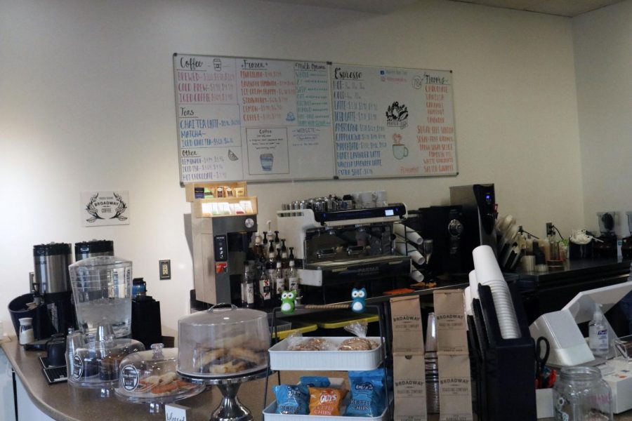 As the area where customers can place their orders, the opening counter of Prayer Box Cafe shows the menu as well as various pastries and treats.