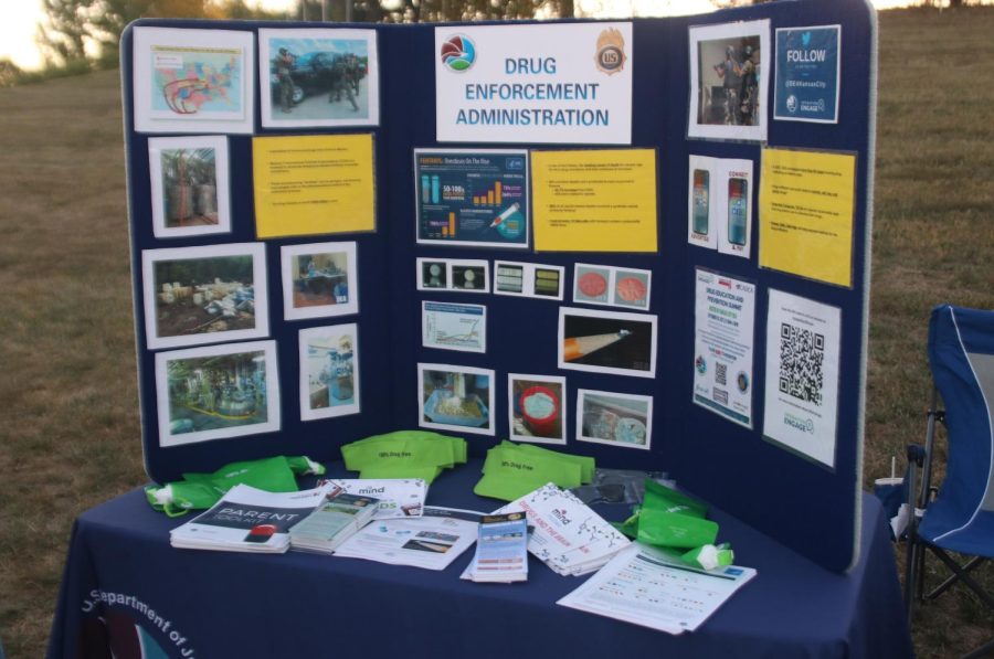 Drug enforcement information stands on display at the Keepin Clean for Coop drug awareness event.