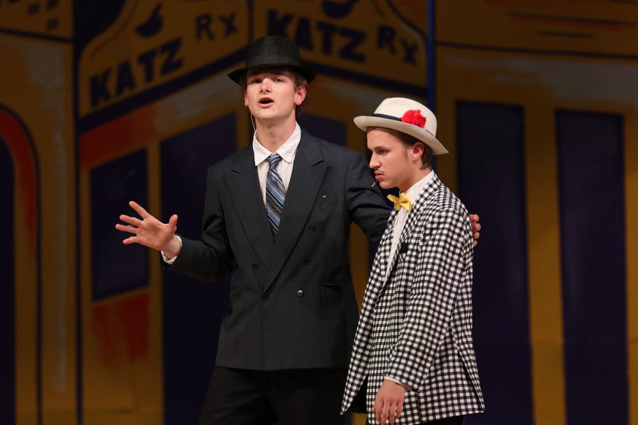 Senior Finn Campbell acts as Sky Masterson alongside senior Carter Harvey who played the role of Nathan Detroit. 
