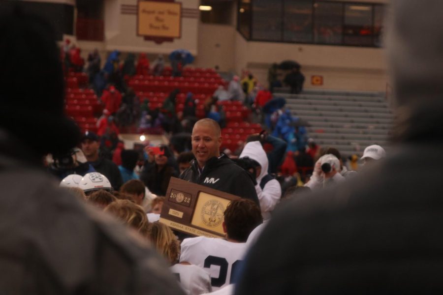 Head coach Joel Applebee gives a post game speech to the team and community. 