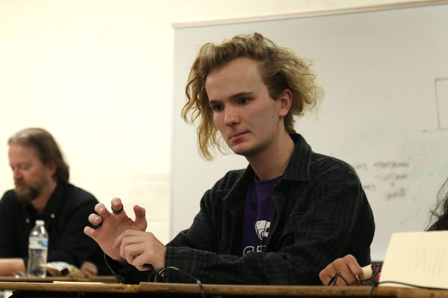 Listening intently, junior Evan Mack anticipates the answer to a social studies question.