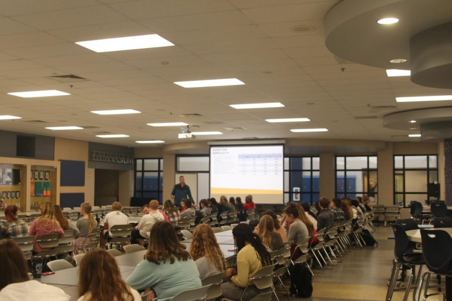 Math teacher Chris Borchers goes over the varying levels of difficulty regarding questions on the ACTs math section.