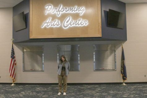 Senior Reece Moulthrop stands in front of the PAC. Moulthrop has student directed many theater productions at Mill Valley.