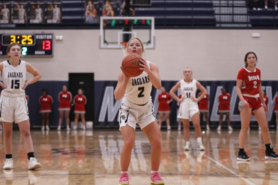 Junior Keira Franken gets ready to shoot a free throw. 