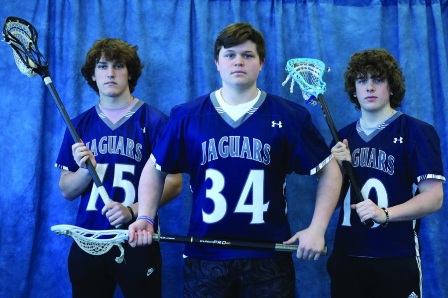 Sophomores+Matthew+Tieman%2C+Drew+Hannam+and+Gunnar+Knight+built+new+friendships+through+playing+lacrosse.