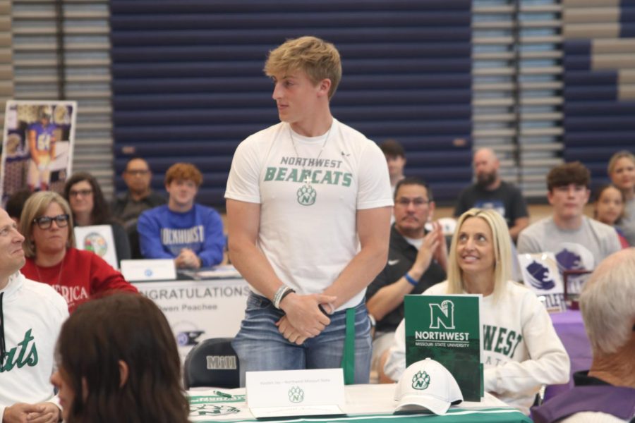 Senior Hayden Jay signs to Northwest Missouri State to play collegiate football.
