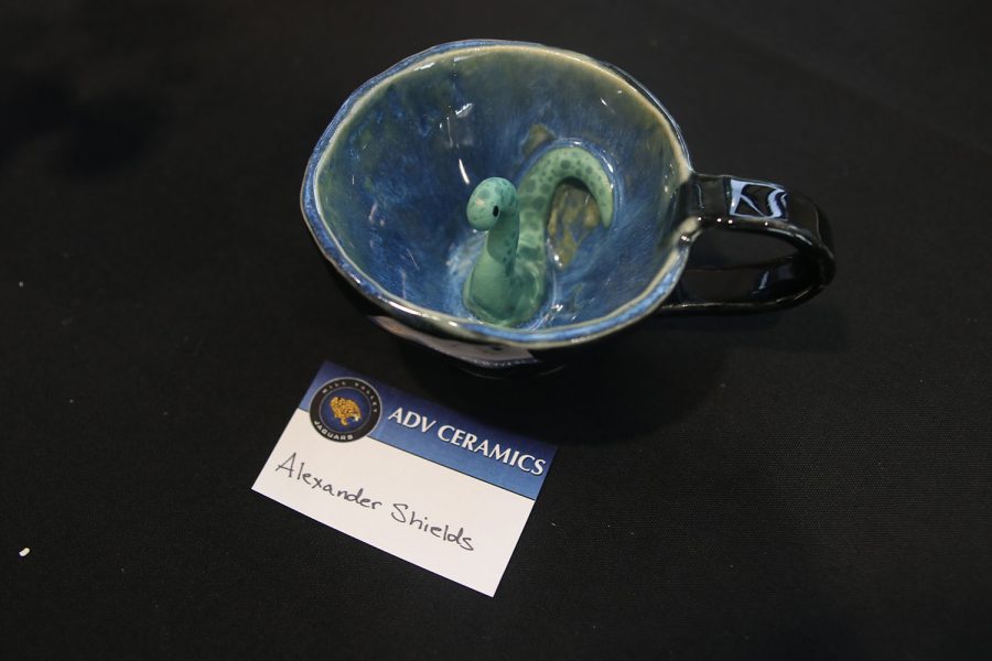 Senior Alexander Shieldss mug is displayed. It was created in ADV Ceramics.


