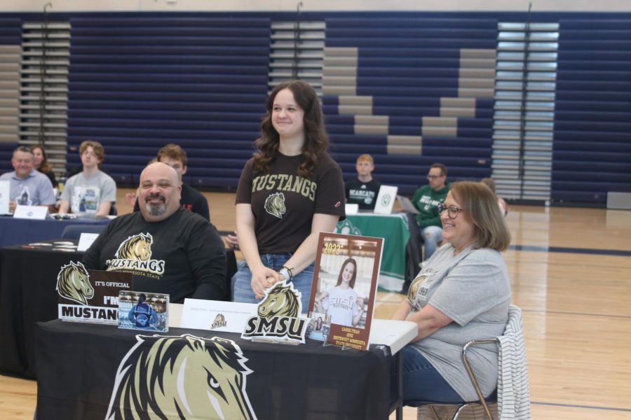 Senior Cassie Frias signs to Southwest Minnesota State University to dive collegiately.
