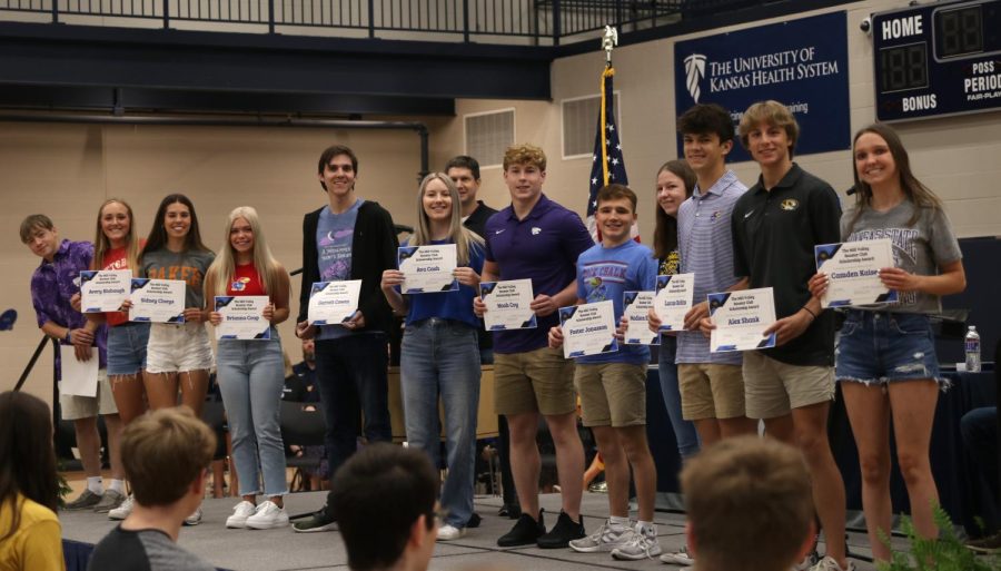 Twelve seniors receive the Booster Club Scholarship.

