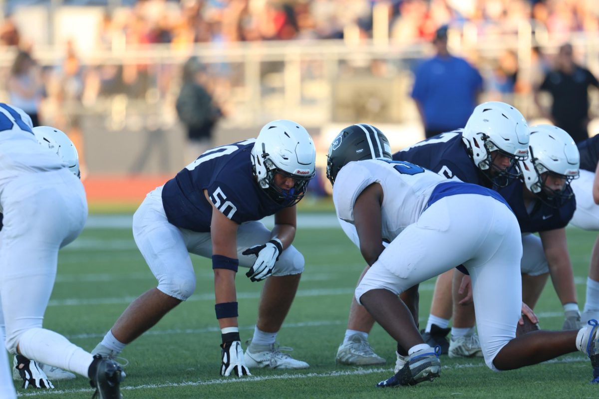 Senior Sully Suderman gets ready to block. 