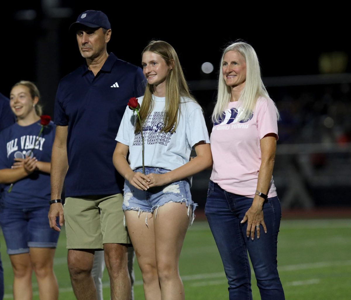 During halftime, senior Sofia Steinmetz is recognized.