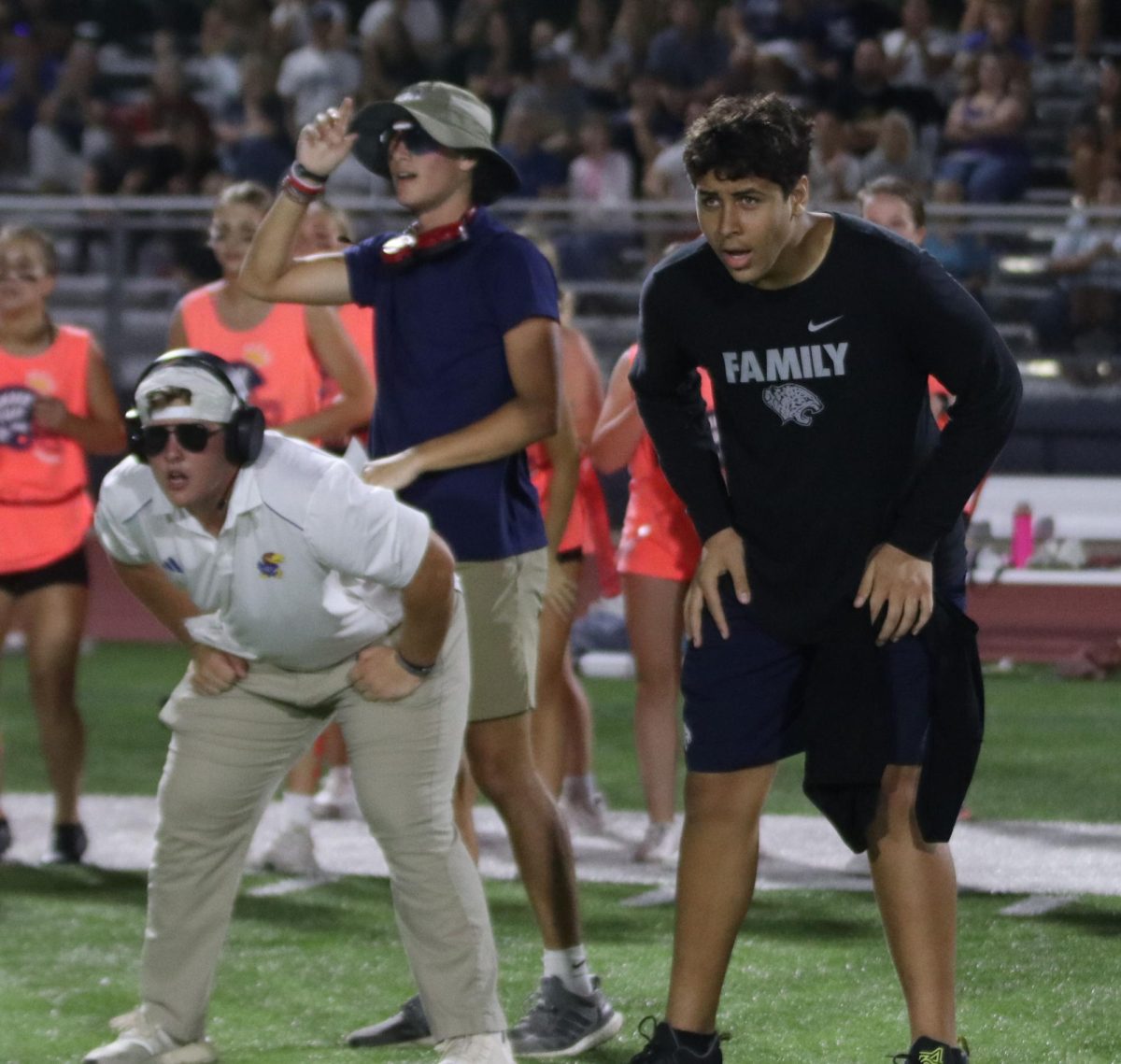 Juniors Hank Danielson and Cristoph Tilley intensely watch the game.
