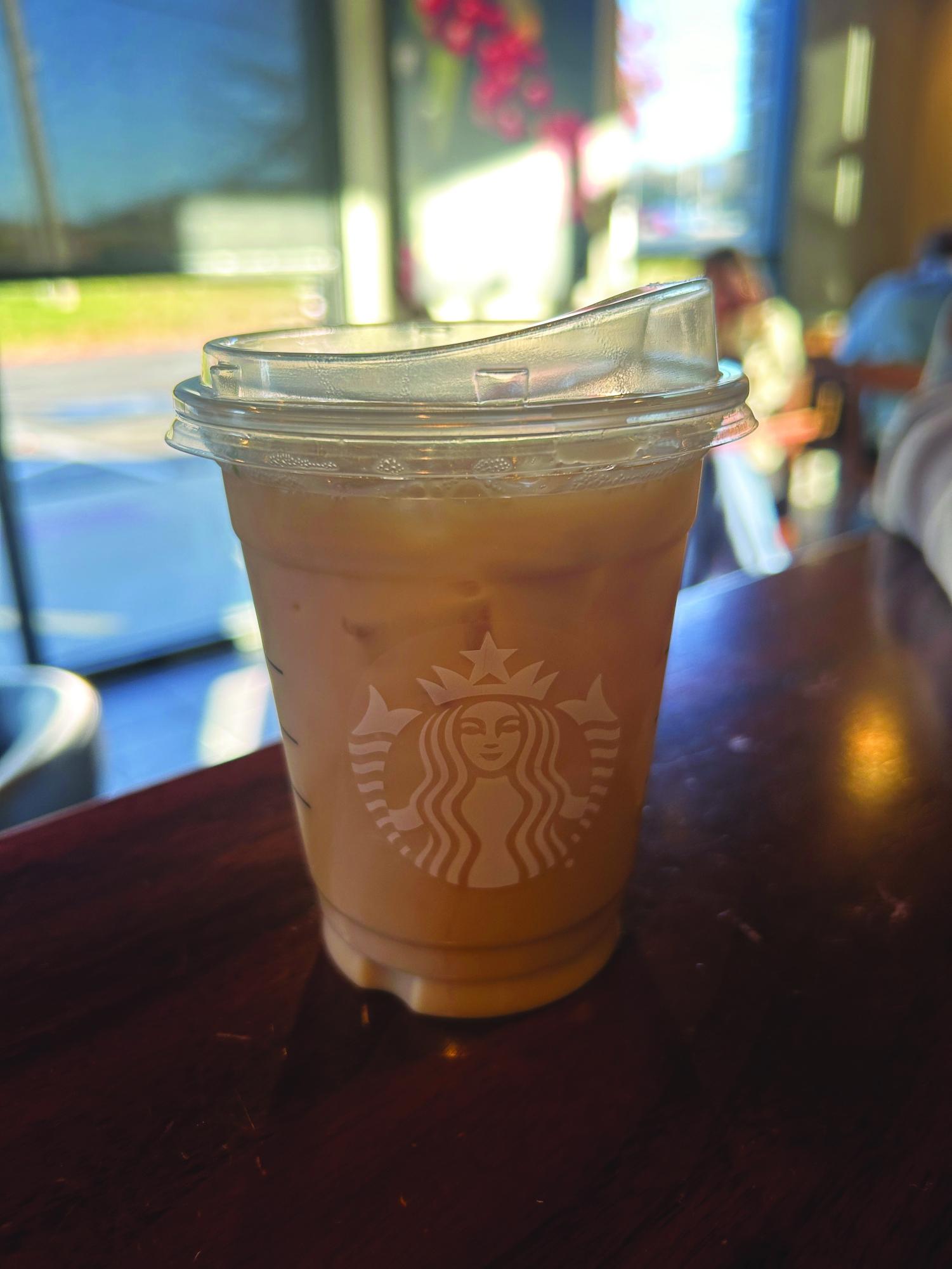 Iced sugar cookie almond milk latte