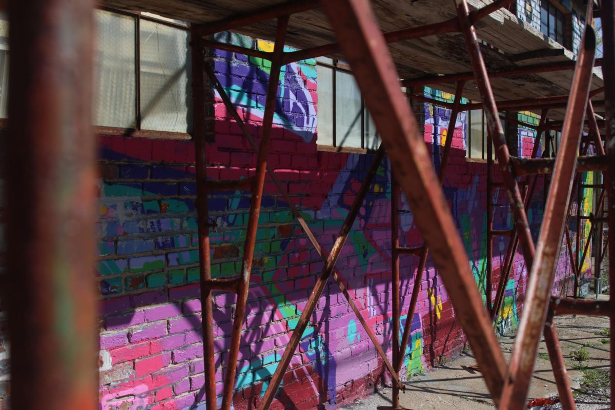 Hidden behind the scaffolding, the work of an unknown artist waits to be rediscovered.
