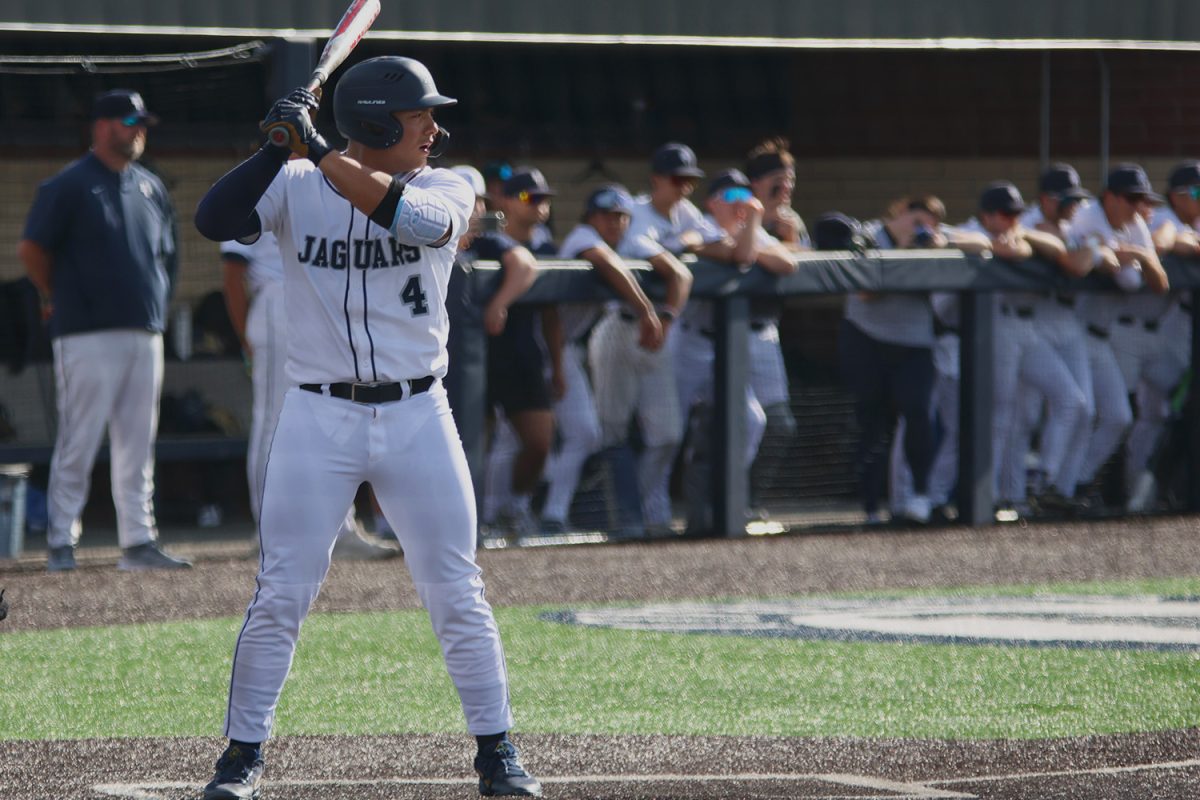 Junior Jackson Lucht gets ready at the plate