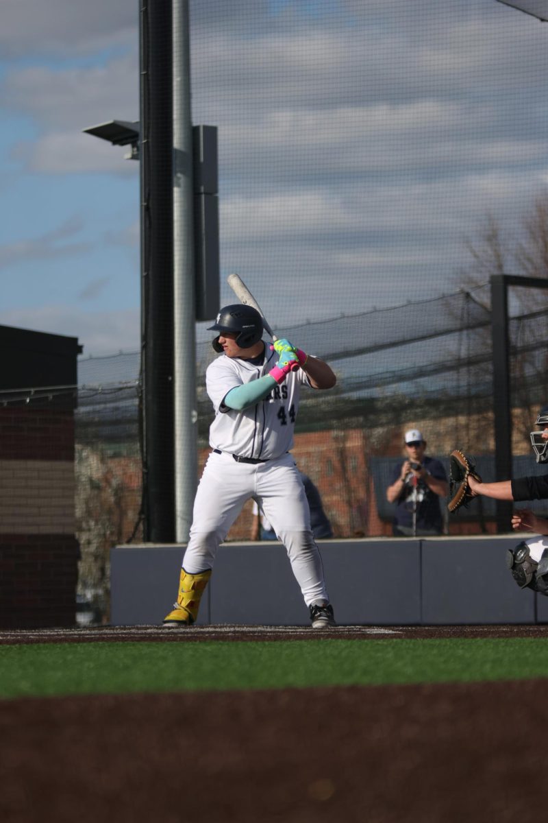 Sophomore Easton Engelhart looks to attack on a pitch in the strike zone