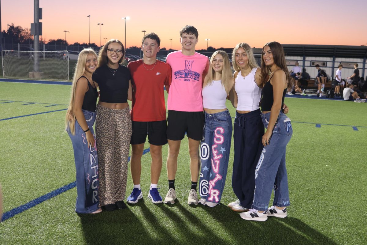 For a group photo, seniors Alexa Hocker, Madi Roberts, Addison Maier, Corinne Schwindt, Kinley Ruder, Jordan Schierbaum and Dylan Mothersbaugh capture their special bond they've had through the years, Aug, 20.