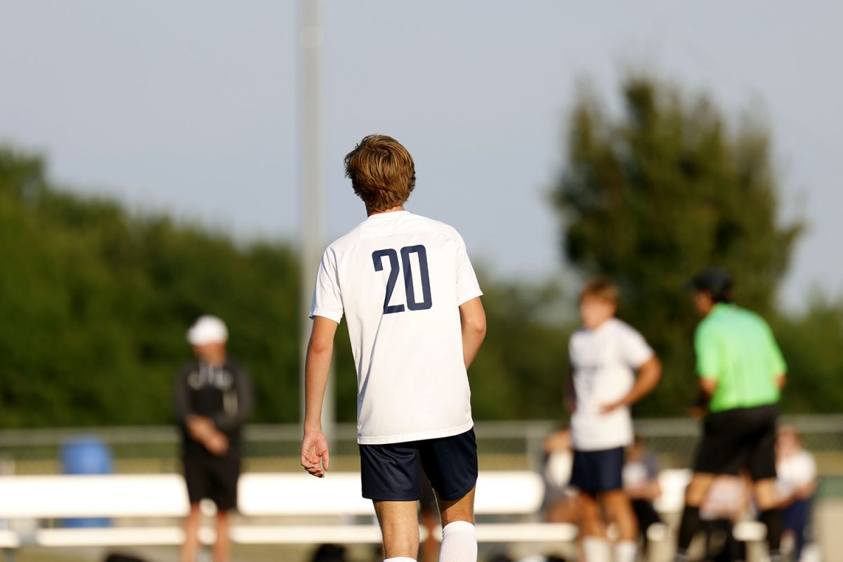 Sophomore Kohen Dick walks over to the throw-in that's about to happen. Tuesday Sept. 2.