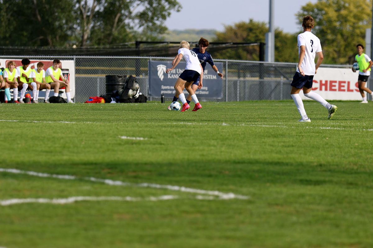 Sophomore Josiah Hayes attempts to stop the attack. Tuesday Sept. 2.