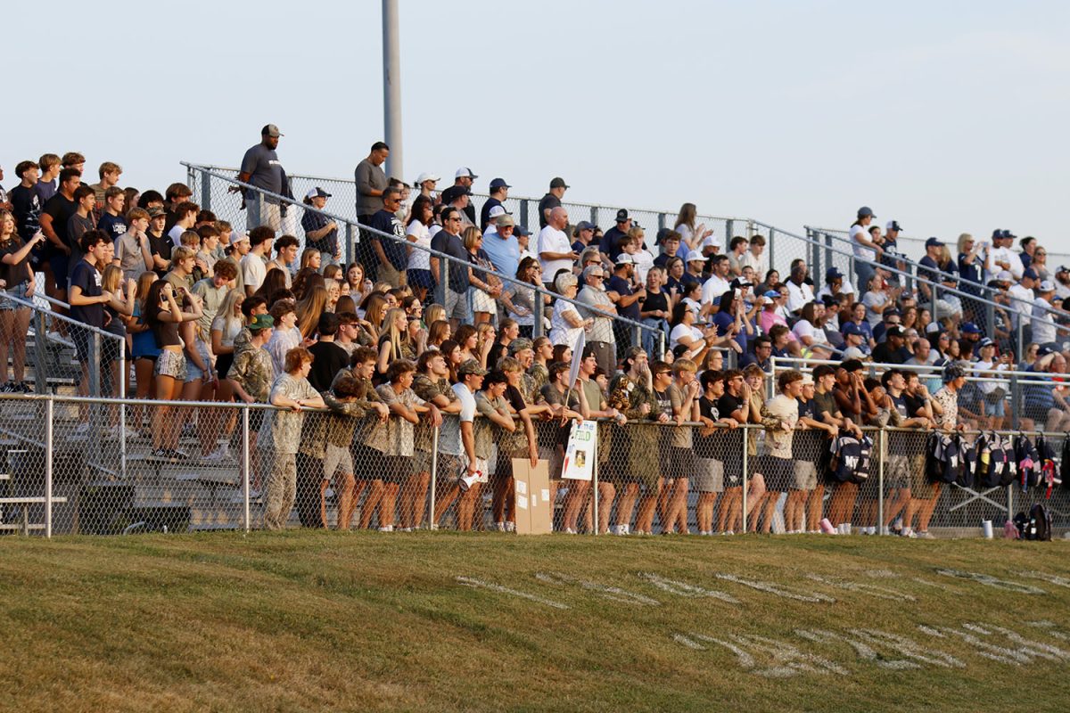 The student section waits for the second quarter to start.
