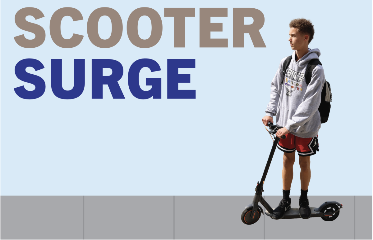 Electric scooters are trending at the school, primarily with underclassman