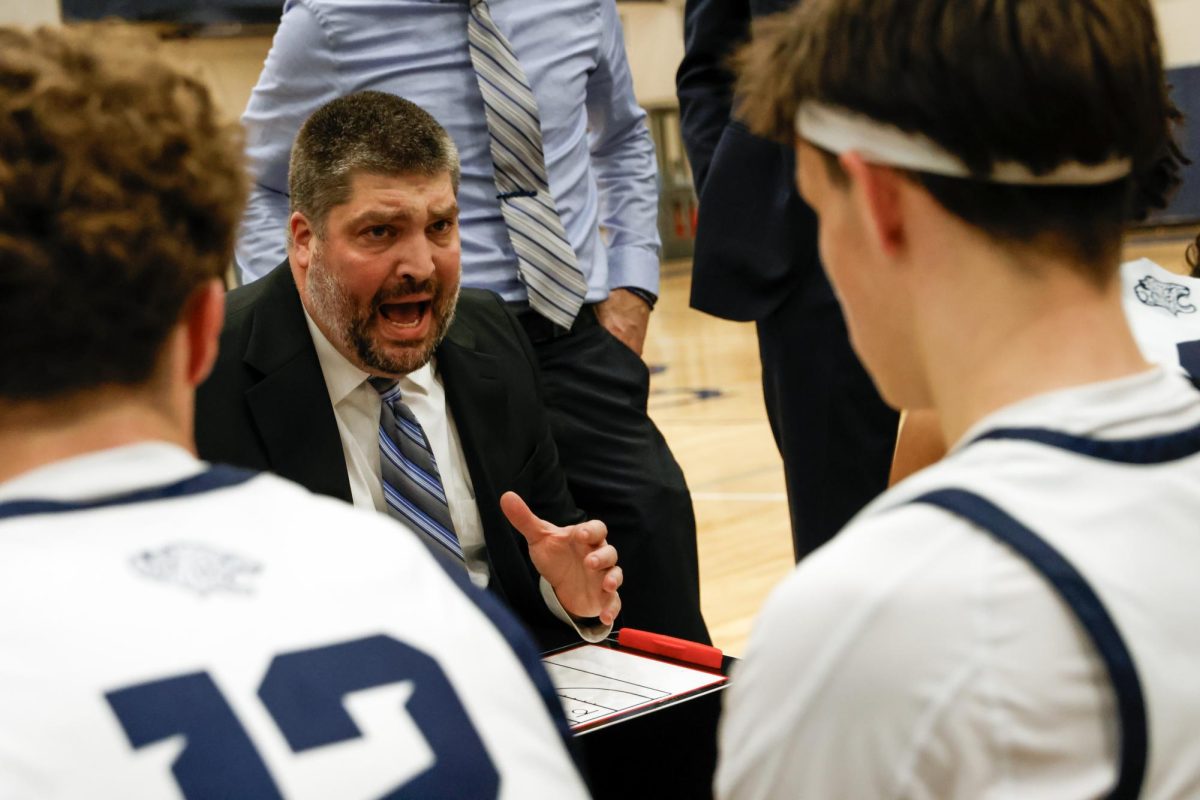 With only minutes left, head coach Kurt Bangle plans out how the team can keep their small lead 