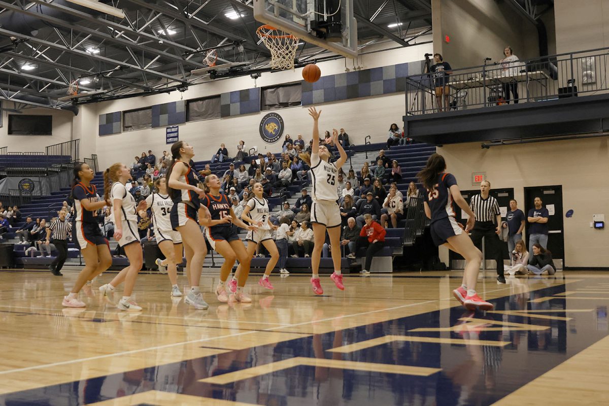 Junior Riley Marshall goes for a layup.