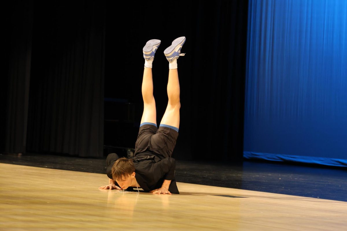 Senior Grant Kuchynka hits the worm after answering his given question.

