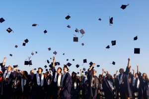 Caps in the air, class of 2026 celebrates their graduation.